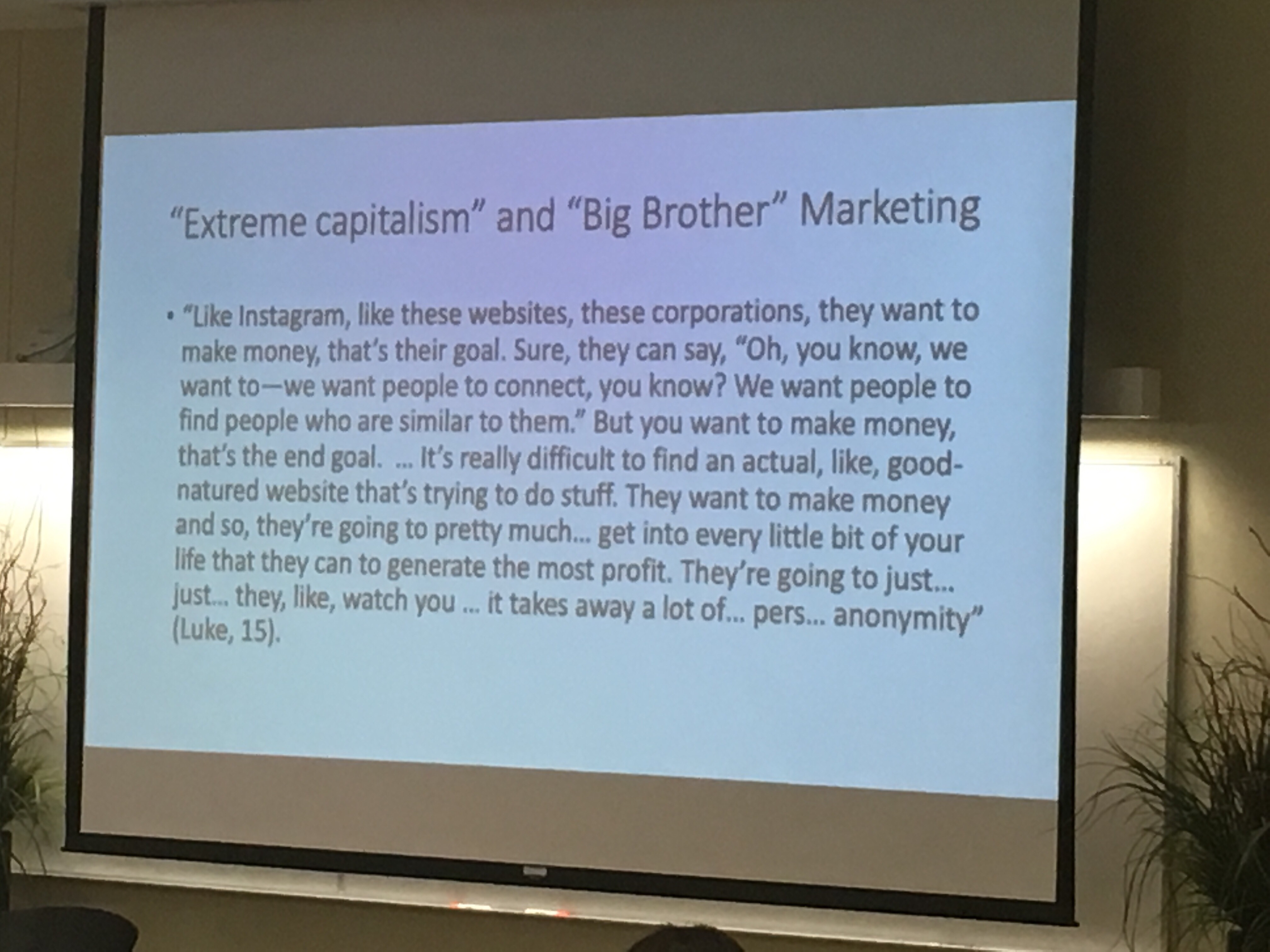 Slide with key interview quotation: "It's really difficult to find an actual, like, good-natured website"